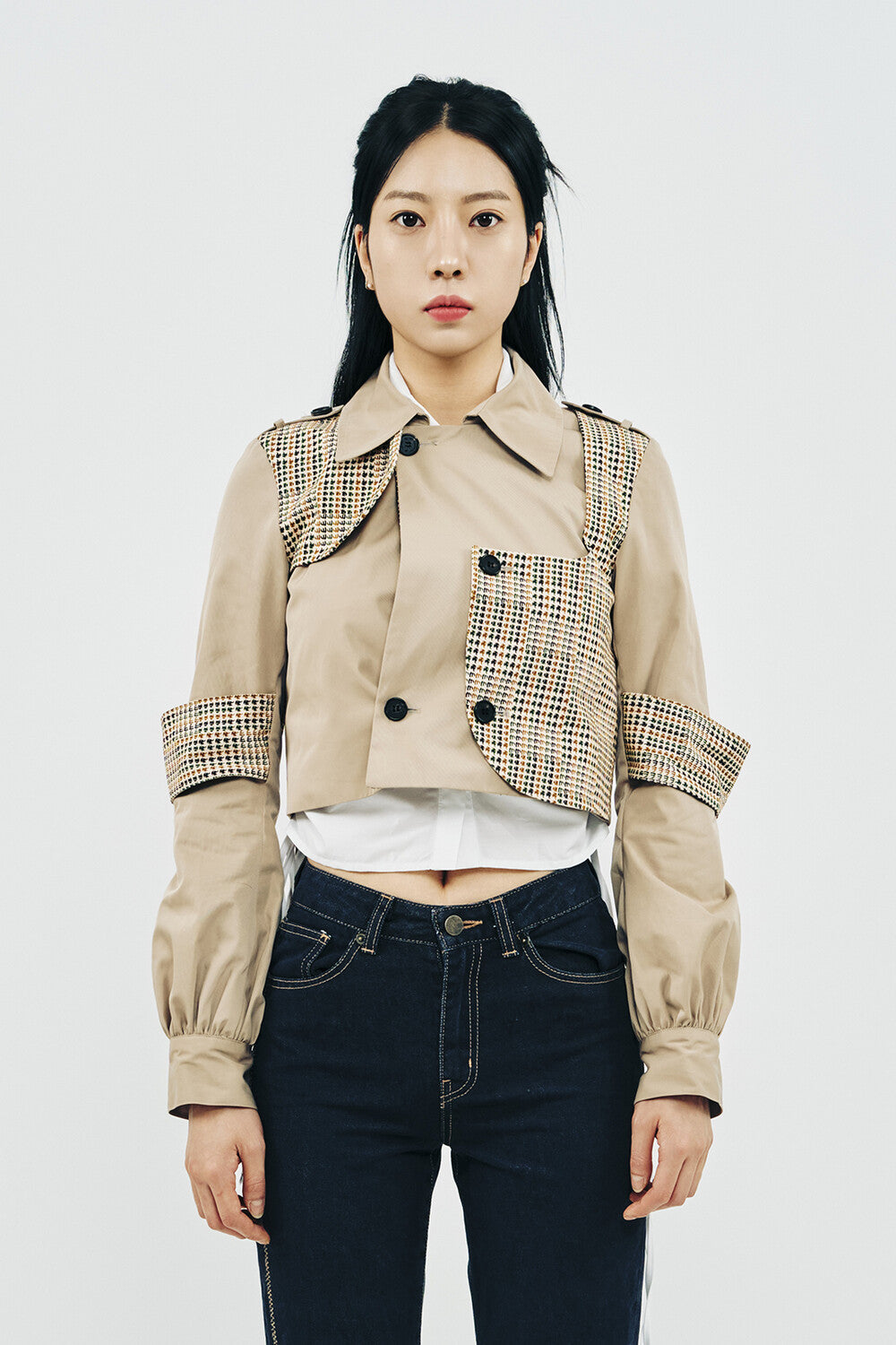 phenomenon-seeper-ss-26-trench-check-short-jacket-beige-s