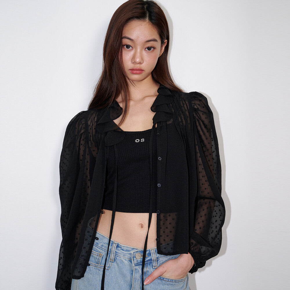 opening-sunshine-ss-26-ruffled-see-through-dot-blouse-black-black-s