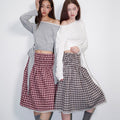 opening-sunshine-ss-26-checked-smoke-lace-pleated-skirt-brown-brown-s