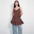 opening-sunshine-ss-26-frill-shirring-dot-mini-dress-brown-brown-s