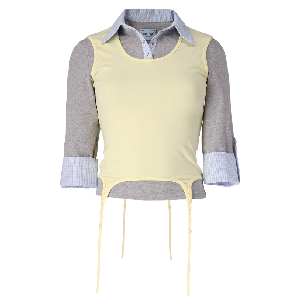 honkyo-fw-26-lemon-shirt-layered-top-yellow-s