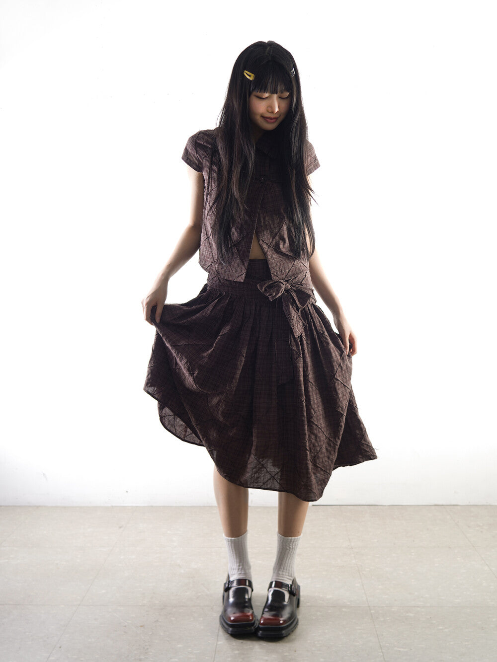oddme-ss-26-cozy-check-ribbon-skirt-brown-brown-s