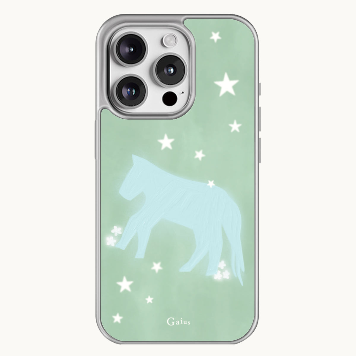gaius-fw-26-glossy-blue-horse-case-silver-bumper-silver-size