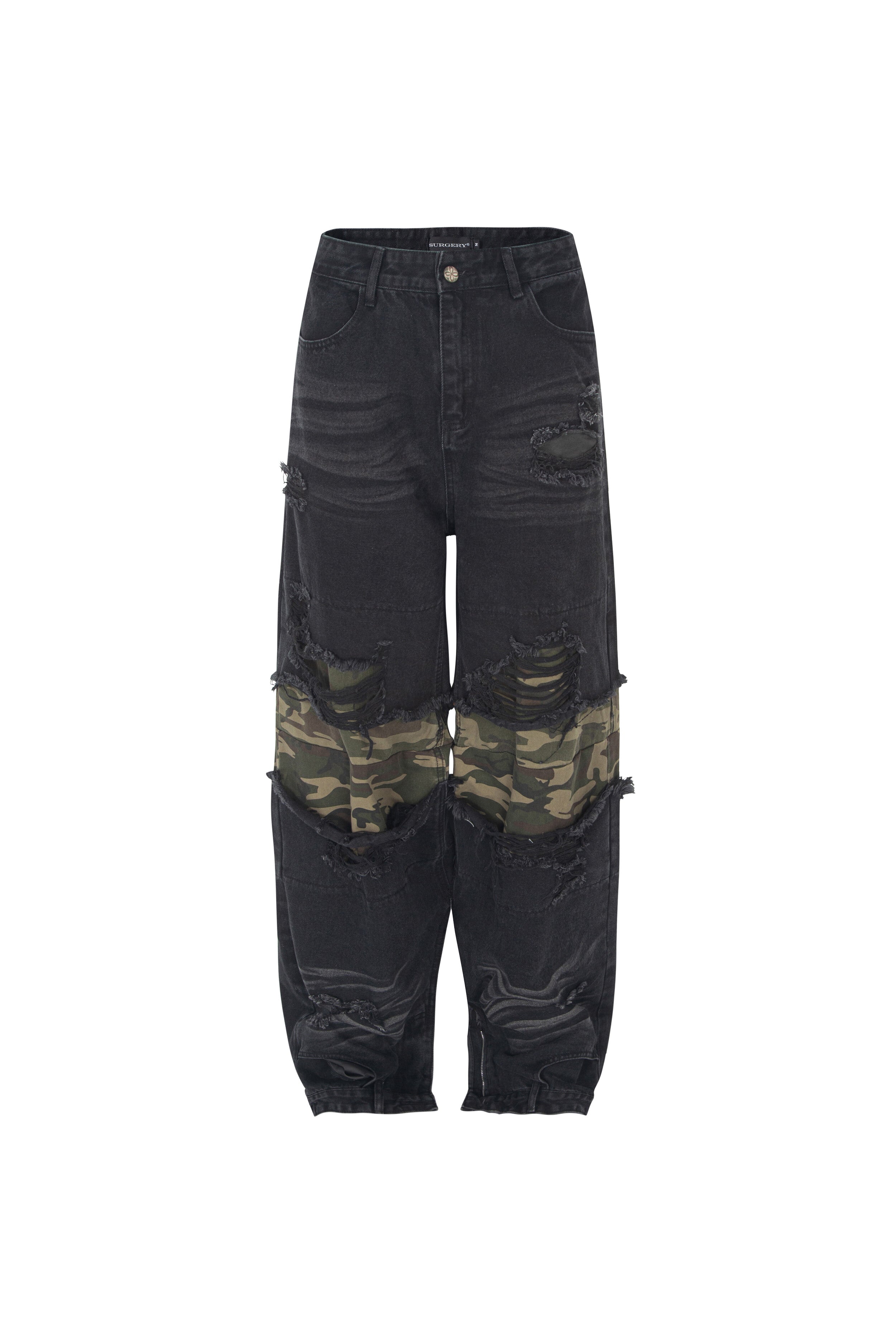 surgery-ss-26-interposed-camo-section-denim-pant-black-black-s