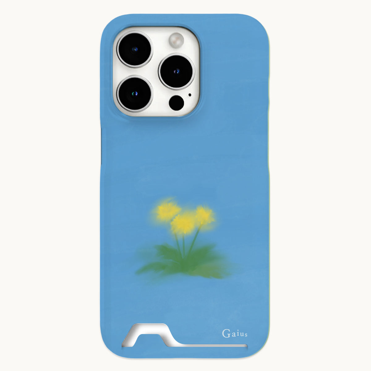gaius-fw-26-blue-dandelion-case-glossy-card-blue-size