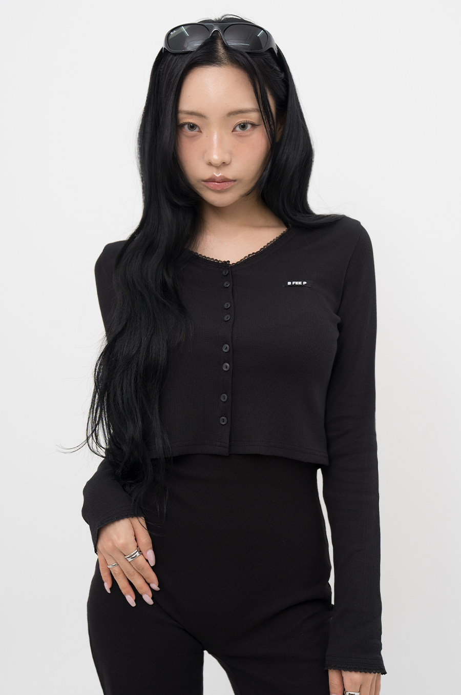 bfeep-ss-26-double-button-lace-cardigan-black-black-s