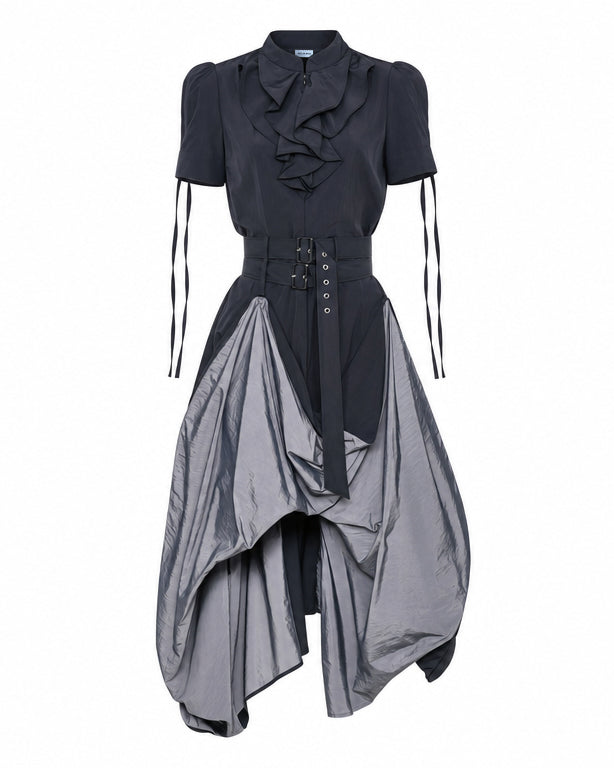 arts-de-base-ss-26-ruffle-long-one-piece-black-s