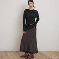 opening-sunshine-fw-26-panel-lace-long-skirt-leopard-black-s