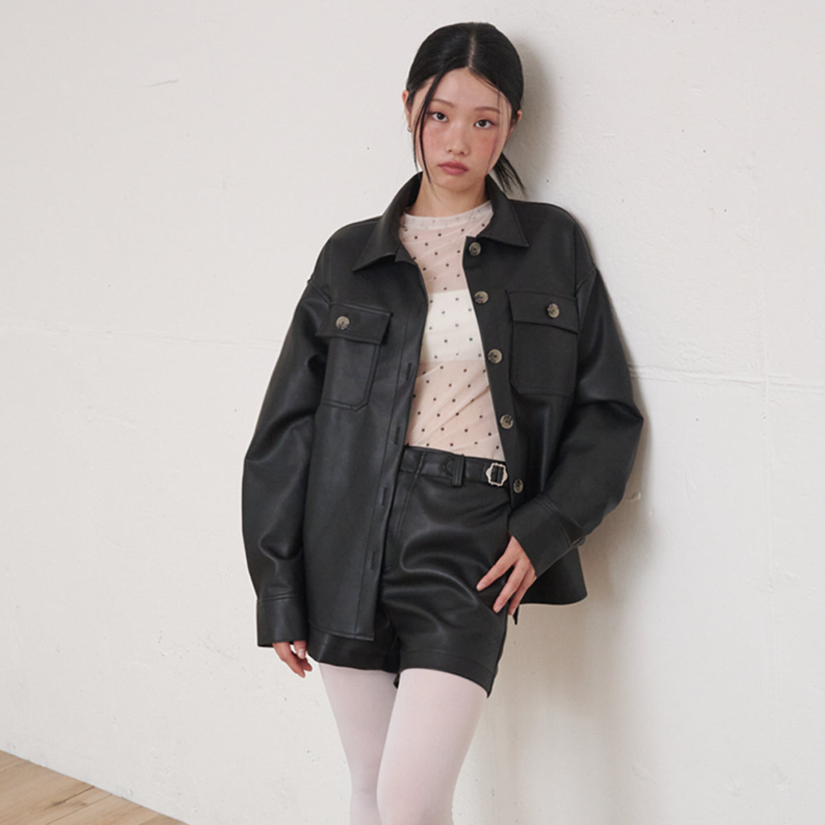 opening-sunshine-fw-26-belted-button-point-leather-shirt-black-black-s