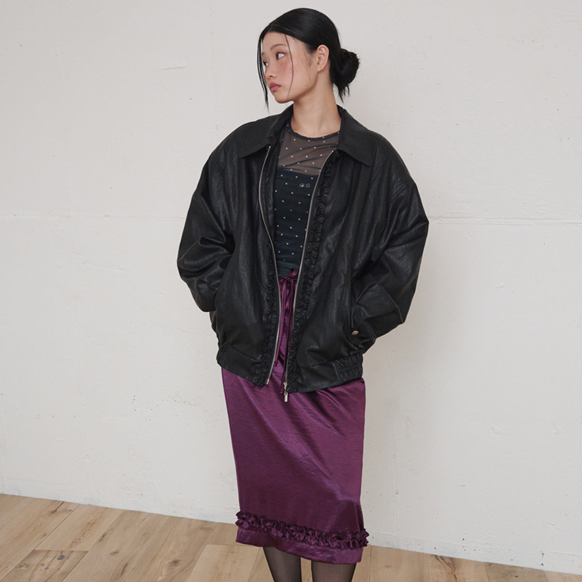 opening-sunshine-fw-26-soft-leather-frill-bomber-jacket-black-black-s