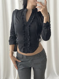 angelnumber555-fw-26-vintage-ruffle-shirt-black-s