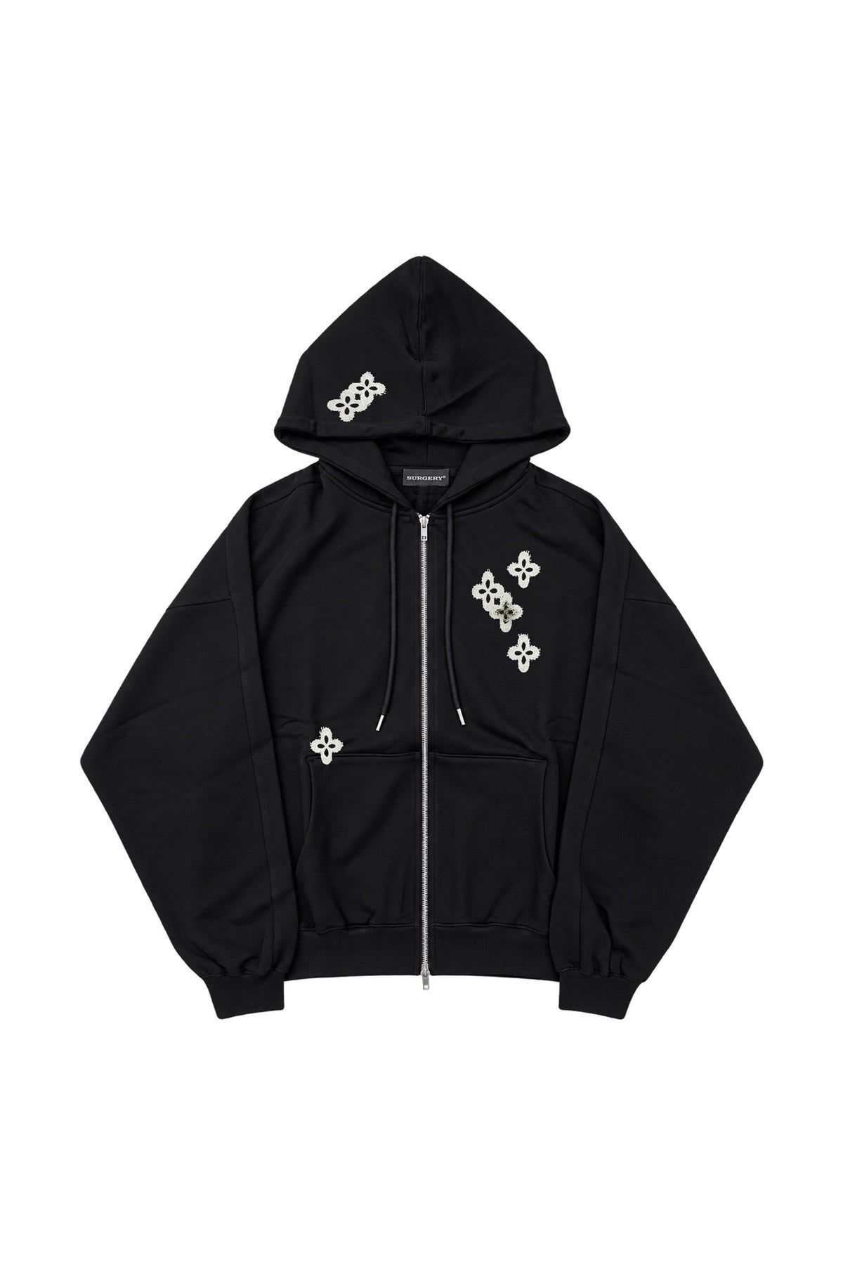 surgery-fw-26-surgery-frayed-clover-logo-hood-jacket-black-black-s