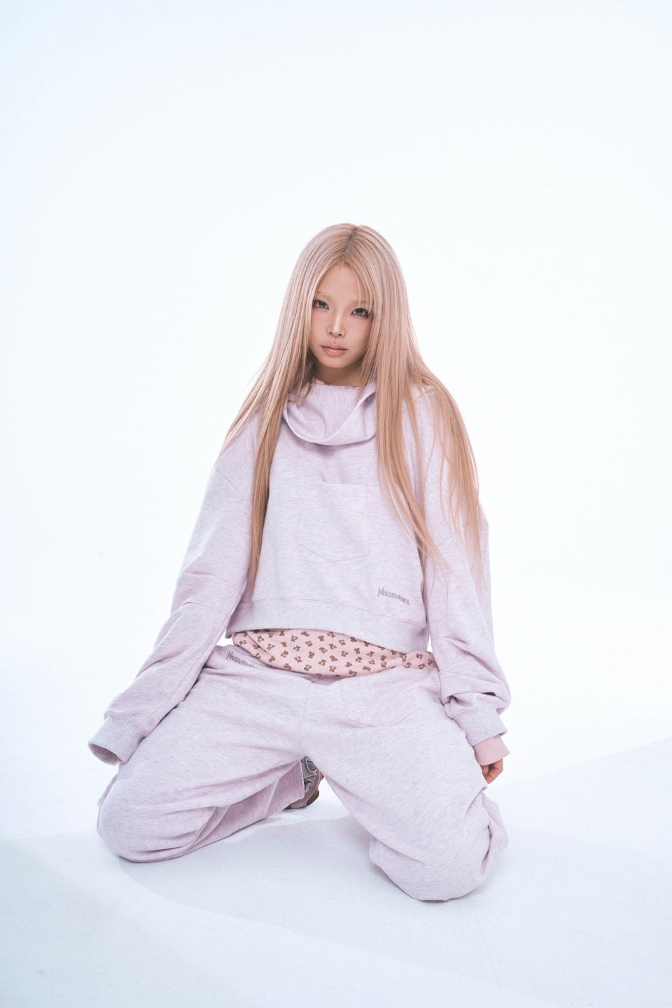 pincunomaru-fw-26-mellow-pocket-hood-melange-pink-melange-pink-s