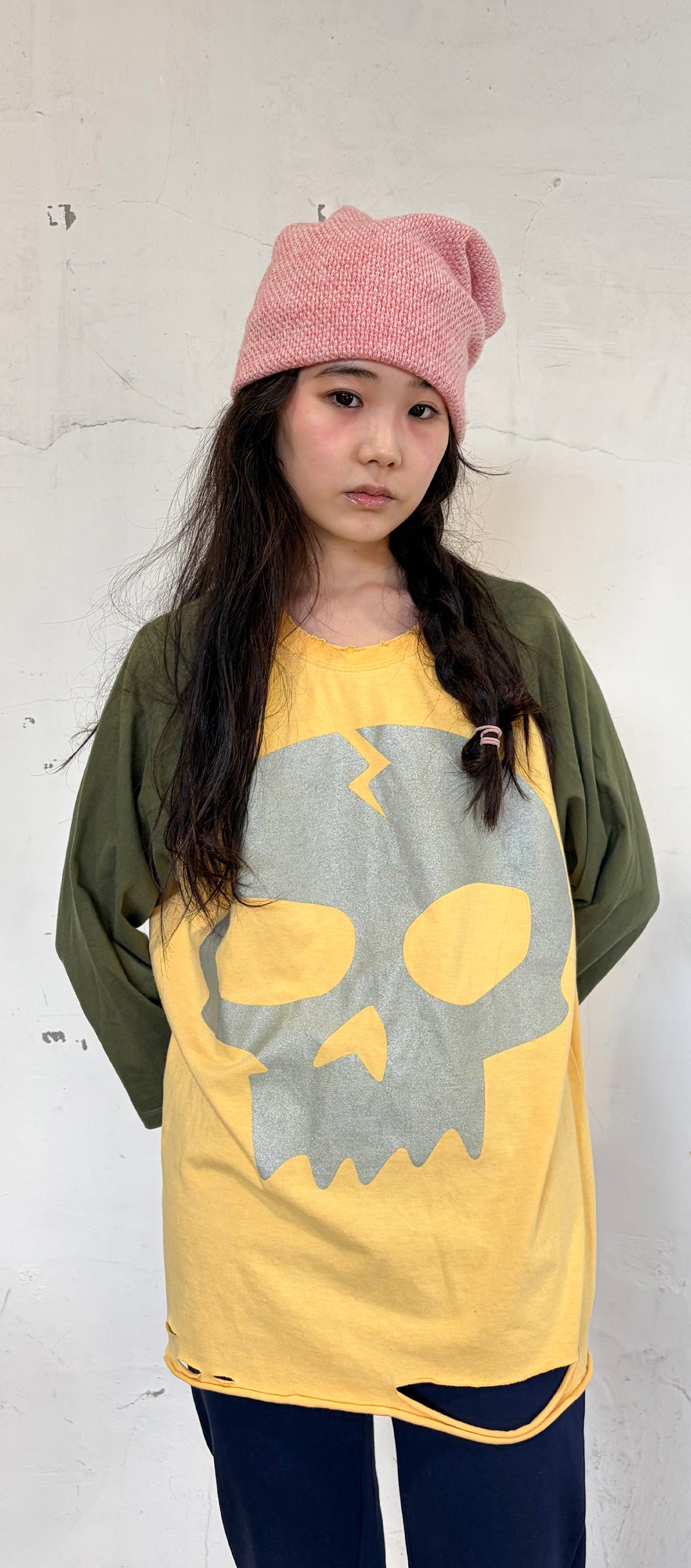 faerie-fw-26-f-e-e-s-skull-raglan-t-shirt-yellow-yellow-s