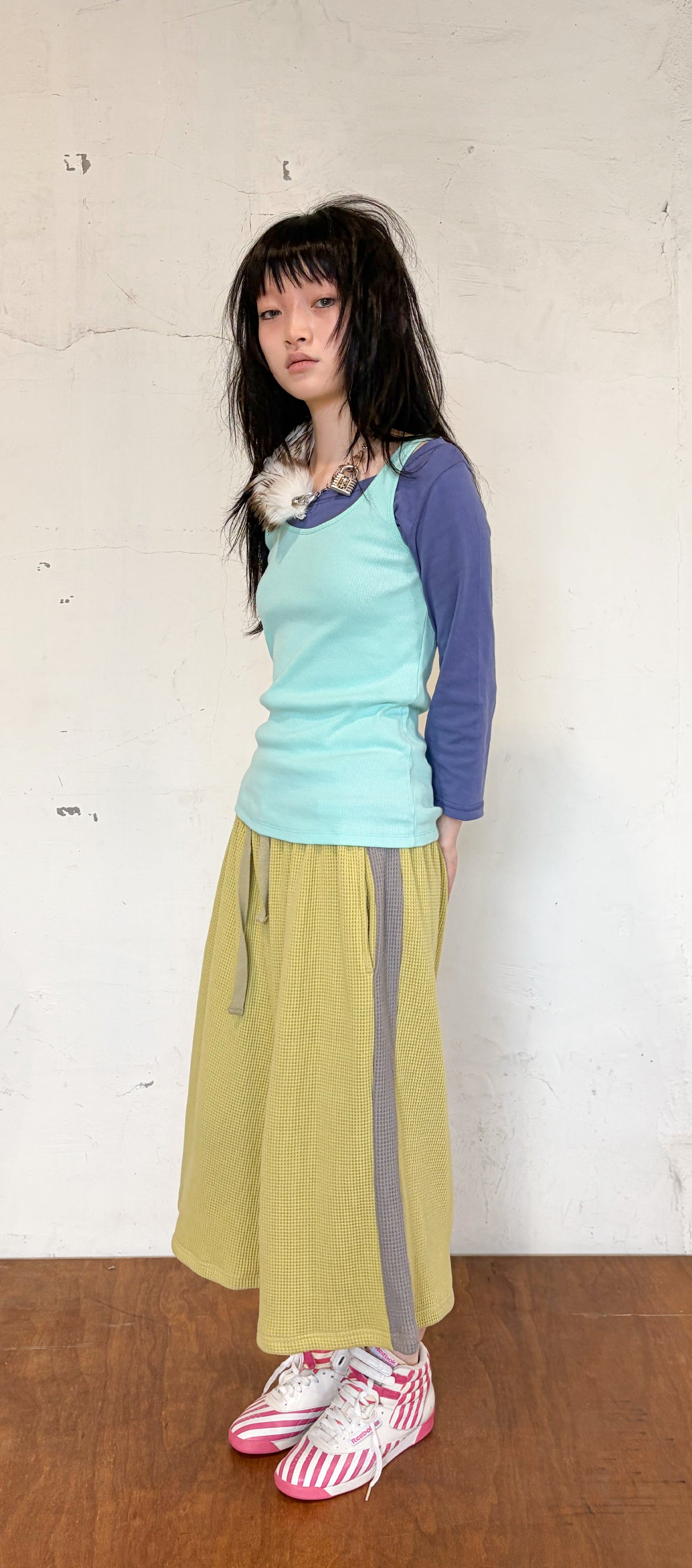 faerie-fw-26-f-e-e-s-waffle-track-pants-lime-lime-s