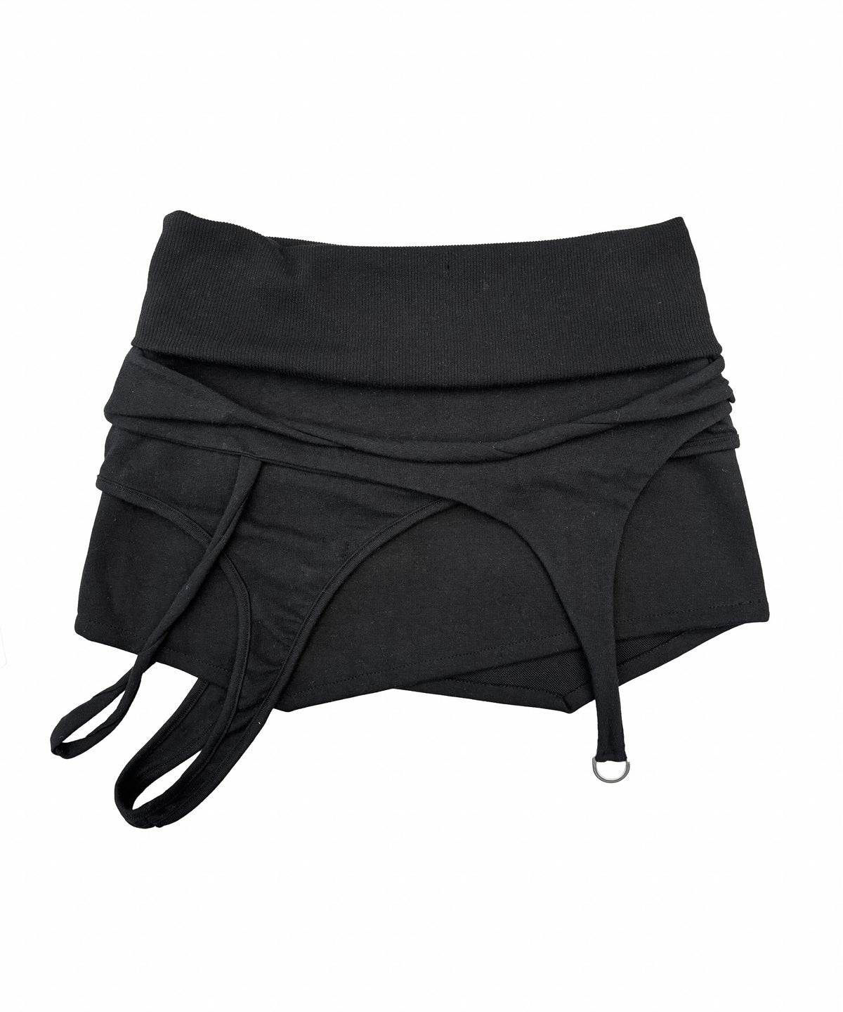 elfelfelf-archives-fw-26-garter-layered-drape-skirt-black-black-s
