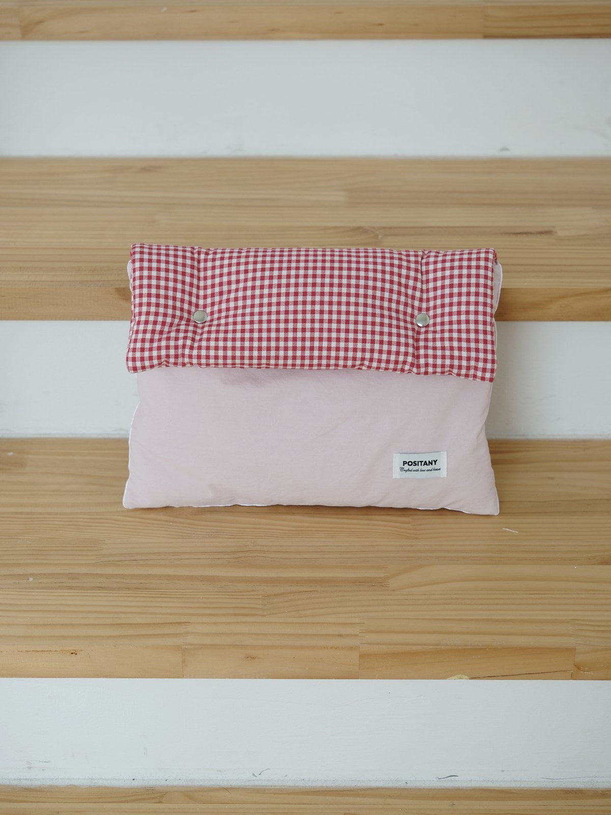 POSITANY Button pouch gingham red