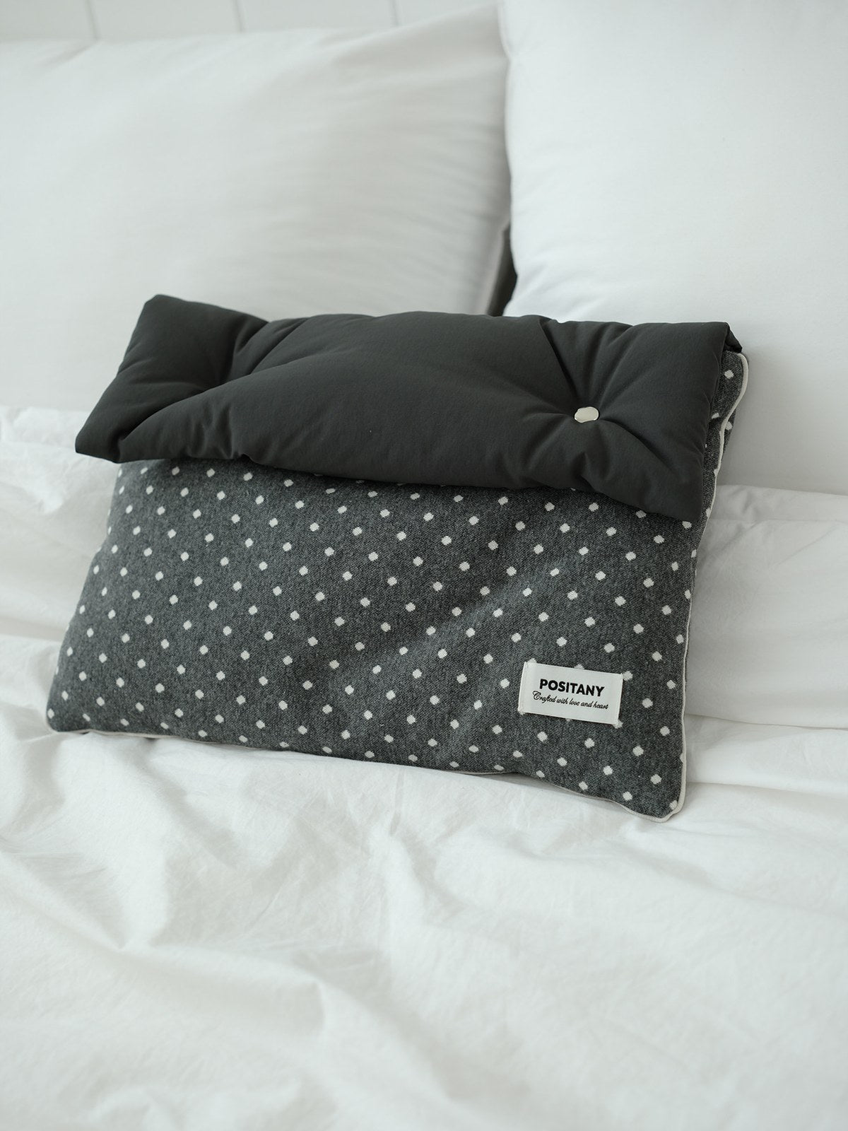 POSITANY Button pouch grey dot