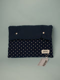POSITANY Button pouch navy dot