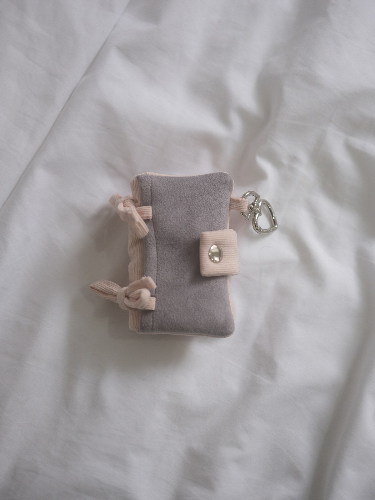 POSITANY Snug ribbon card wallet pink grey