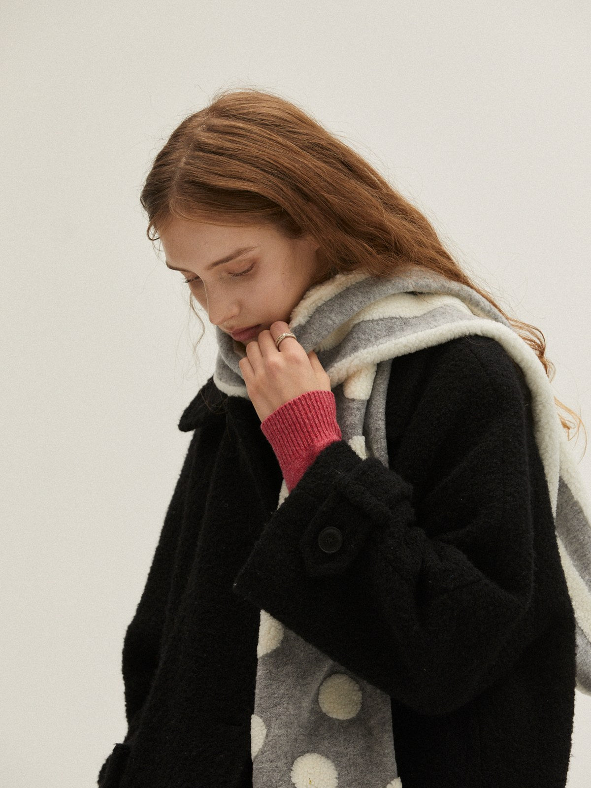 POSITANY Stripe dot muffler grey