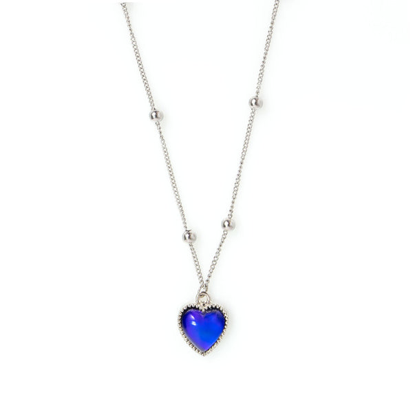 [WANDERING YOUTH] Temperature changing heart necklace