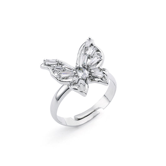 [WANDERING YOUTH] Seasonless Crystal butterfly ring