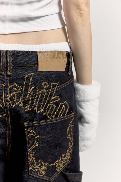 KASHIKO] Embroied Nonfade Denim Pants Blue – SellerWork